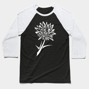 White Abstract Dandelion Baseball T-Shirt